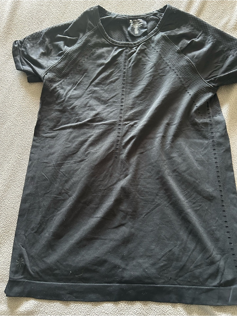 Athleta Black Short Sleeve Crew Neck Performance Tee